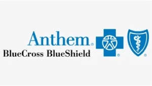 Anthem BlueCross BlueShield logo on display.
