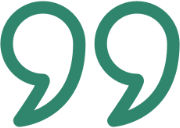 Green quotation marks on a white background.
