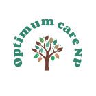 Optimum Care NP logo with tree graphic.